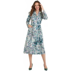 Bedrukte overhemdjurk met halflange tailorkraag