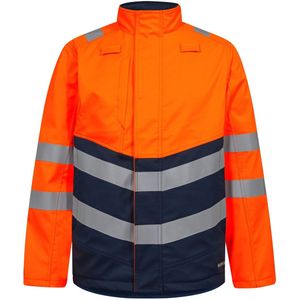 Engel Safety+ softshelljack 1324-185 - Hi-vis Orange / Blue Ink - M