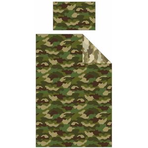 1-persoons dekbedovertrek legerkleuren camouflage
