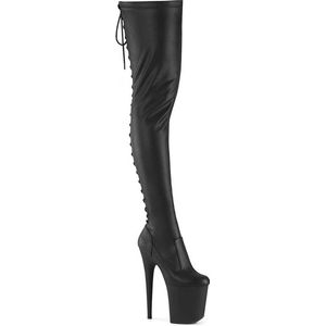 Pleaser - FLAMINGO-3850 Plateau Overknee Laarzen - US 8 - 38 Shoes - Zwart