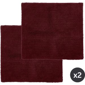 Tiseco Home Studio - Badmat RIVA - SET/2 - 100% katoen - antislip - Vierkant - 60x60 cm - Granaatappel