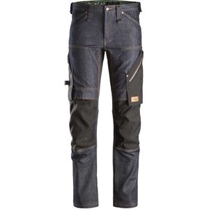 Snickers 6956 FlexiWork, Denim Werkbroek+ - Denim blauw/Zwart - 96