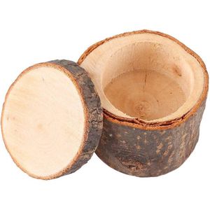 Ring Box DIY Rustieke Trouwringhouder - 3 stks/set Houten Houten Container Case voor Valentijnsdag Verjaardag .