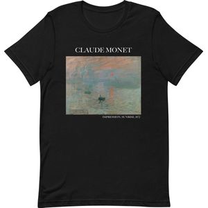 Claude Monet 'Impressie, Zonsopgang' (""Impression, Sunrise"") Beroemd Schilderij T-Shirt | Unisex Klassiek Kunst T-shirt | Zwart | L