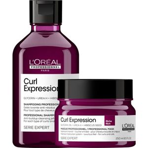 L’Oréal Professionnel CombiDeal - Curl Expression - Shampoo Anti-buildup 300 ML & Intensief Hydraterend Masker 250 ML - voor krullend- of pluizend haar