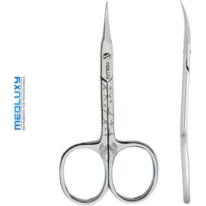 MEDLUXY® Expert - Nagelriemschaar - Gebogen - 9.5 cm - INOX ((huid- en vellenschaartje), Nagelriemknipper, Cuticle Cutter, nagelriem schaar) [PM0582]