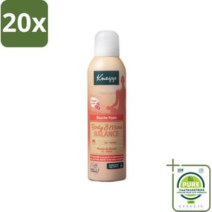 20 x Kneipp - Douche schuim - Body & Mind Balance - Iris & Vetiver - 200 ml - Grootverpakking - Douche Foam - Ontspanning - Balans - Iris - Vetiver