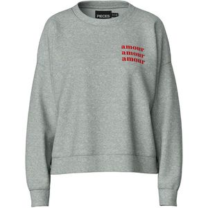 Pieces Chilli Summer Print Sweatshirt Grijs XL Vrouw
