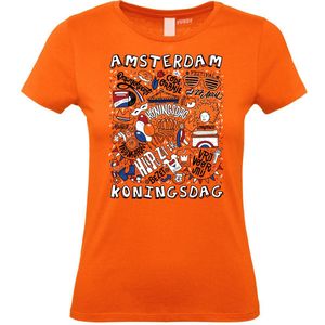 Dames t-shirt Amsterdam Oranjekoorts | Oranje Dames | maat XXXL