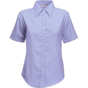 Fruit Of The Loom Vrouwen Dames-Fit Oxford-shirt Korte Mouwen (Oxford Blauw)