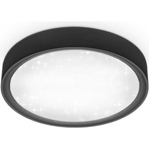 B.K.Licht - Plafondlamp - Zwarte Kinderkamer Lamp - Sterrenhemel Effect - Ø25cm - 4.000K - 1.200Lm