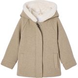 Mantel - Gemêleerd Beige - Wollen Stof - Met Capuchon - Voor Meisjes