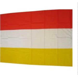 Vlag Rood/ Wit/ Geel , 90 bij 150 cm ,Carnaval, Oeteldonk