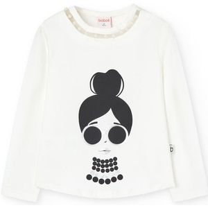 Boboli Stretch Knit T-shirt Met Lange Mouwen Wit 4 Years Meisjes
