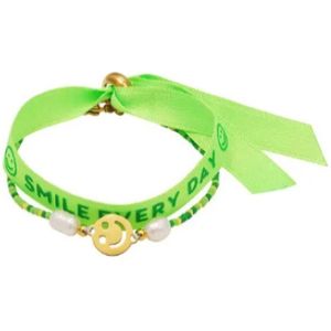Armbandenset - Smiley - Bandje & Armbandje - Groen