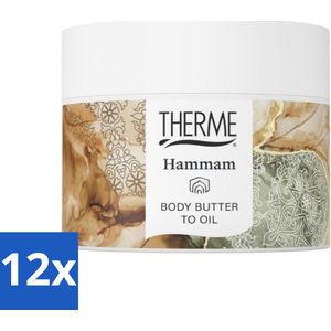 Therme - Hammam - Bodybutter to Oil - Hydraterend - Verzorgend - 225gr - Voordeelverpakking - 12 stuks