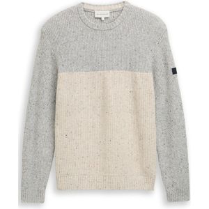 Tom Tailor - STRUCTURED MIX CREWNECK - Heren Trui - Veelkleurig - Regular Fit