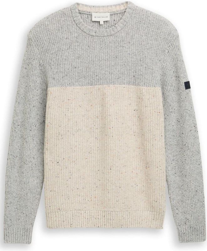 Tom Tailor - STRUCTURED MIX CREWNECK - Heren Trui - Veelkleurig - Regular Fit