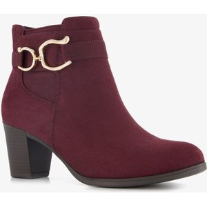 Blue Box dames enkellaarsjes met hak bordeaux rood - Maat 37