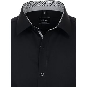 Zwart Overhemd Heren Strijkvrij Modern Fit Venti - S