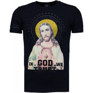 Jezus - Rhinestone T-shirt - Navy