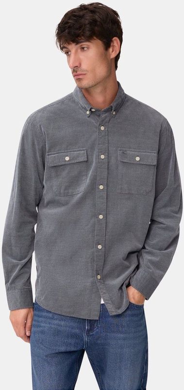 camel active - Hemd - Inktblauw - Lange Mouwen - Opgestikte Zakken