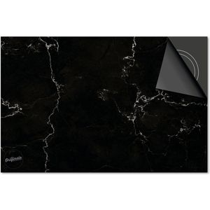 Inductie Beschermer Marmer Zwart print Exclusief 77x51cm