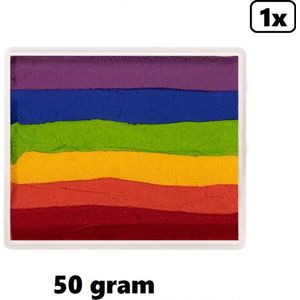 Big Splitcake rainbow 50 gram - Schmink split thema feest colours festival regenboog