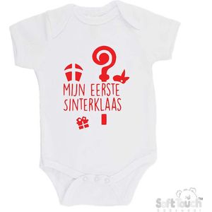 100% katoenen Romper ""Mijn eerste Sinterklaas"" Unisex Katoen Wit/rood Maat 68/74