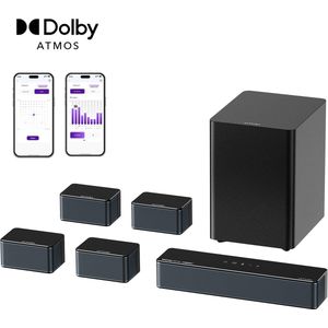 ULTIMEA - Poseidon D80 - Soundbar - 7.1-kanaals - Met Draadloze Subwoofer - 500W Piekvermogen