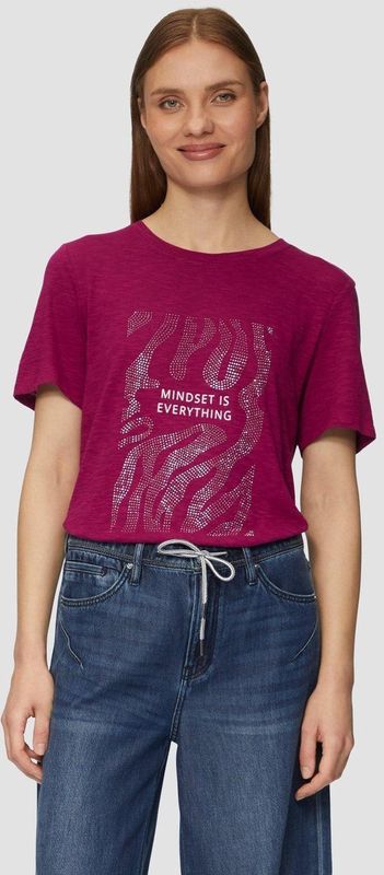 T-shirt - Zacht - Met Edelstenen - Decoratieve Print - Halflange Mouwen