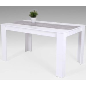 Eettafel Lillie 140x80 cm-wit/beton