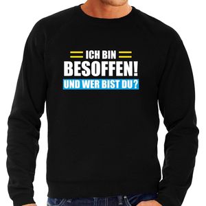 Apres ski trui Ich bin besoffen zwart  heren - Wintersport sweater - Foute apres ski outfit/ kleding/ verkleedkleding S