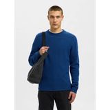 Selected Homme Neil LS Knit Neps Crew Neck Set Sail
