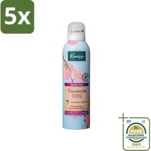 5 x Kneipp - Douche schuim - Favourite Time - Kersenbloesem - 200 ml - Grootverpakking - Douche Schuim - Kersenbloesem - Schuim Voor Bad - Natuurlijke Ingrediënten - Sulfaatvrij