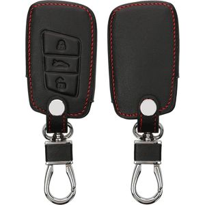 Autosleutel hoesje compatibel met VW Keyless Go - zwart/rood - beschermhoes voor 3-knops autosleutel .