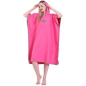 Strandponcho, surfponcho, omkleedhulp, ultralichte badhanddoek, sneldrogende badjas van microvezel voor dames, heren en kinderen, 90 x 110 cm