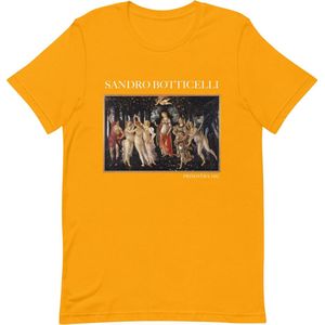 Sandro Botticelli 'Primavera' (""Primavera"") Beroemd Schilderij T-Shirt | Unisex Klassiek Kunst T-shirt | Goud | 2XL