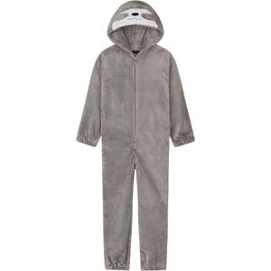 Fleece Dierenonesie voor Kinderen - Grijze Luiaard - Comfortabele Onesie voor Meisjes en Jongens (11-12 jaar)