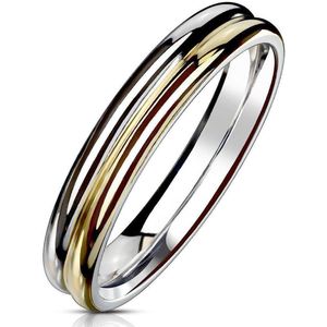 Ring Dames - Ringen Dames - Ringen Vrouwen - Zilverkleurig - Zilveren Kleur - Ring - Met verfijnde Zijkant - Tona