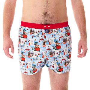McAlson Heren Boxershort Après-Ski Lichtblauw & Rood L