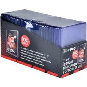 Ultra Pro - Toploader - Toploaders - 3"" x 4"" Clear Regular & Card Sleeves (100) - TCG - Trading Card Game - UP