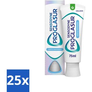 25 x Sensodyne - Tandpasta - Proglasur Gentle Whitening - Tandglazuur Versterkend - 75 ml - Tandpasta - Tandglazuur - Tanderosie - Witte Tanden - Fluoride