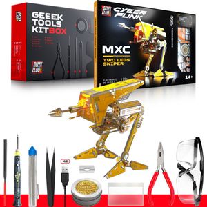 Geekclub - Two Legs Heavy Sniper + Tools - Complete Starter Kit - Solderen - Electronica - Robot - Tech4kids