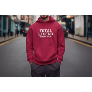 1976 Jaar Rood Hoodie heren - Maat M - Total Legend - Verjaardag Cadeau Mannen - Limited Edition