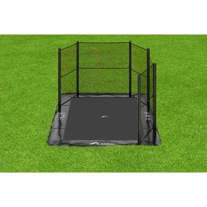 Akrobat Primus Flat to the ground Trampoline 335x244 Zwart / Zwart, incl. corner veiligheidsnet