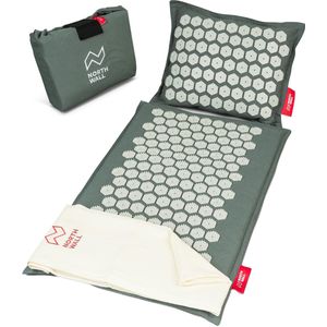 Northwall - Spijkermat - Grijs - Acupressuur Mat met Kussen en Draagtas - 6960 Drukpunten