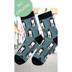 Fräulein Prusselise - Kindersokken met pinguïns - pinguïn print - jongens sokken - meisjes sokken - biologisch katoen - duurzaam