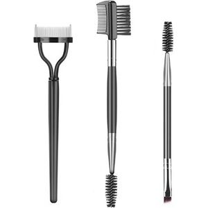 Wimperkam (set van 3) - Wimperkam met roestvrijstalen punt - Wimperborstel - Wimperscheider - Zwart