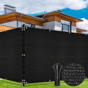 S&Dshopline® Inkijkbescherming omheining, 1,8 x 15,2 m, tuinhek, schaduwnet met ogen, 170 g/m², blokkade, uv-bescherming, outdoor, windscherm, zonwering, inkijkbescherming, weefsel, achtertuin buiten,